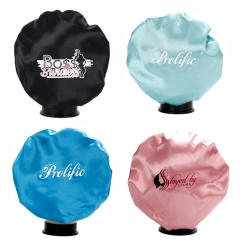 Custom Bonnets With Logo Women's Satin Double Layer Hat Sleep Hair Care Soft Bling Bonnets