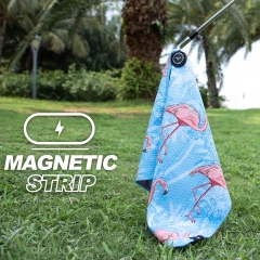 Hot Selling Colorful Premium Magnetic Customized Waffle Sublimation Golf Towel With Hook