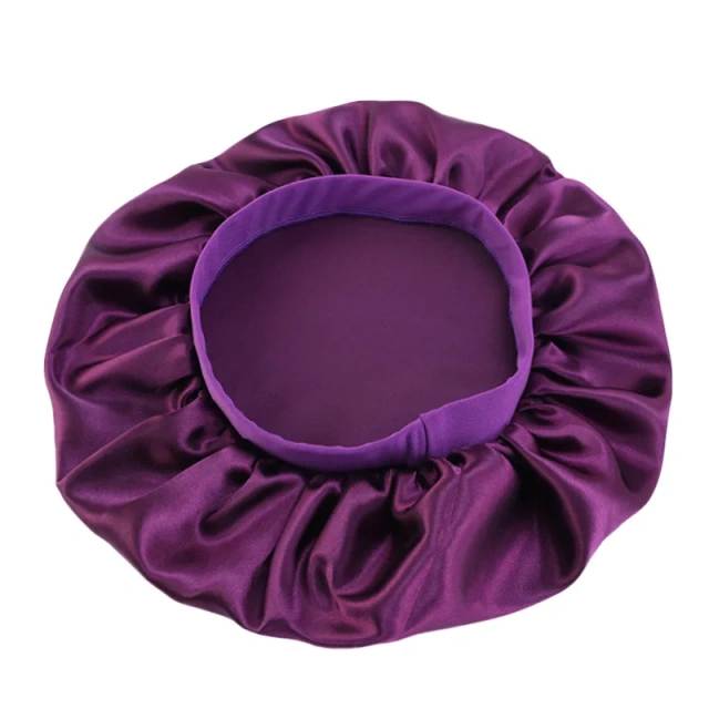 Women Satin Hair Wrap Sleep Hair  Bonnet  Head Wear Bonnet With Wide  Elastic Band