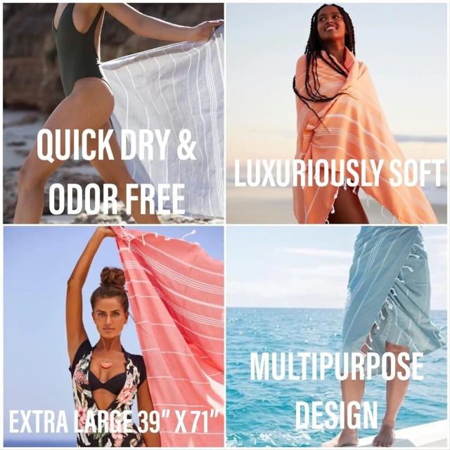 High Quality Sand Proof Custom Soft 100*180cm 200gsm Cotton Turkish Beach Towel