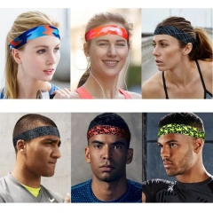 卸売伸縮性ユニセックス快適な汗止めヘアバンドベルトヨガテニスランニングスポーツヘッドバンド