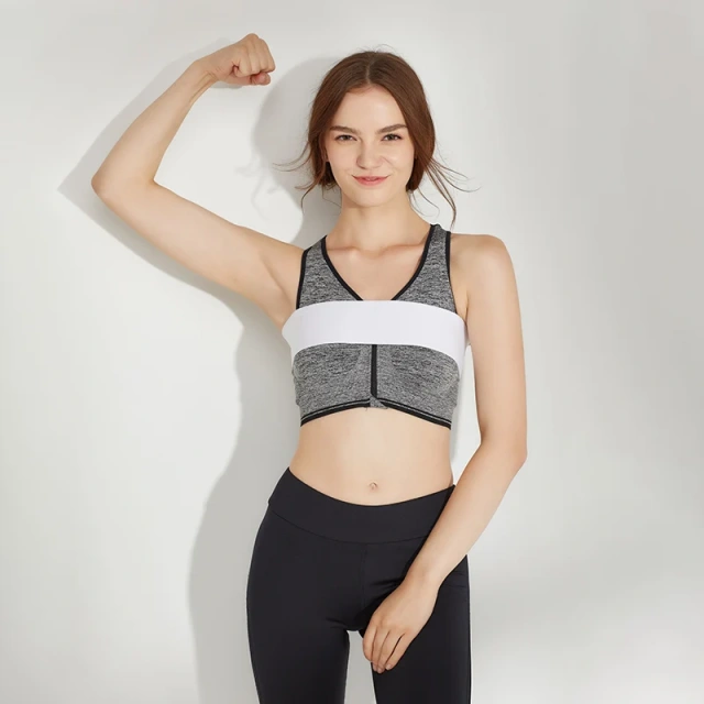 卸売カスタムロゴ高伸縮スポーツ女性ランニング胸サポート調節可能なバンド