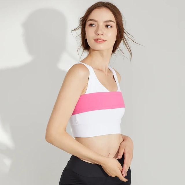 卸売カスタムロゴ高伸縮スポーツ女性ランニング胸サポート調節可能なバンド