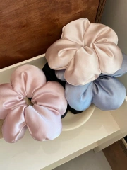 Korean Sponge flower large silk scrunchies for women 2024 new satin flower hair scrunchies hair band