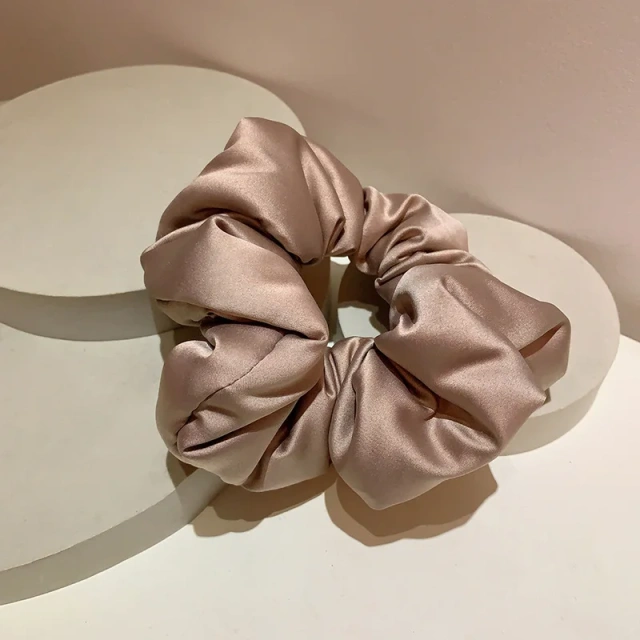 フレンチワイド スーパーソフト ステインヘアシュシュ スイート 無地 パッド入り 枕シュシュ フォーム充填 伸縮性ヘアタイ ヘッドバンド