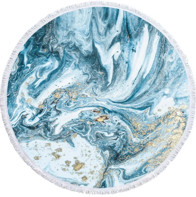 OEM Circular Printed Microfiber Beach Towel Fringe Hawaii Round Beach Towel With Tassel