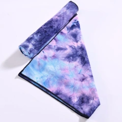 2024 new style recycled microfiber sports towel tie-dye yoga towel fitness towel