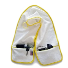 Gym use 100% cotton sports towel custom logo fitness towel with zipper pocket