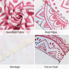 Microfiber Terry Beach Chair Cover Towel with Hood and Side Pocket Fitted Beach Towel for Lounge Chairs