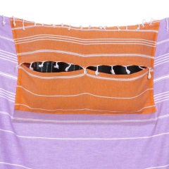 Wholesale personalized custom transformer towel 2 in 1 turkish cotton towels beach towels with bag