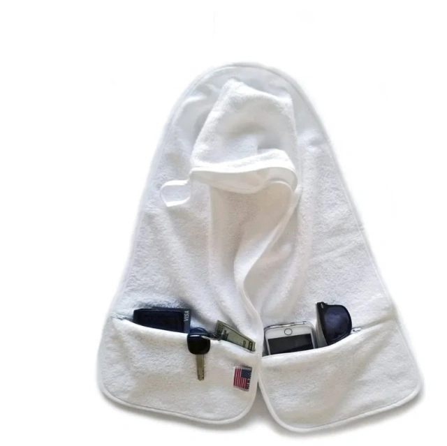 Gym use 100% cotton sports towel custom logo fitness towel with zipper pocket