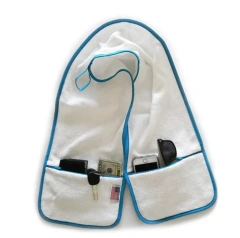 Gym use 100% cotton sports towel custom logo fitness towel with zipper pocket