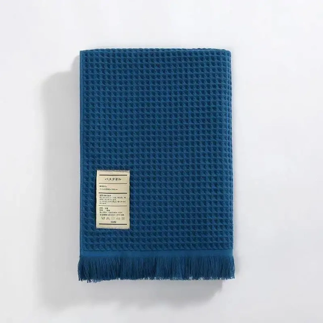 Pure cotton thickening waffle tassel  beach towel Bath Towels Home beach Soft  Beach Towels