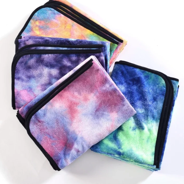 2024 new style recycled microfiber sports towel tie-dye yoga towel fitness towel