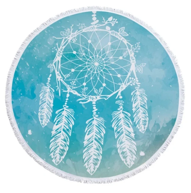 OEM Circular Printed Microfiber Beach Towel Fringe Hawaii Round Beach Towel With Tassel