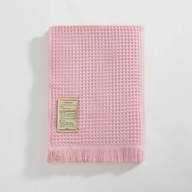 Pure cotton thickening waffle tassel  beach towel Bath Towels Home beach Soft  Beach Towels