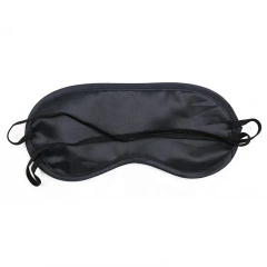 プロモーション カスタムロゴ 柔らかくて快適な調節可能なストラップ ブラック スリープマスク