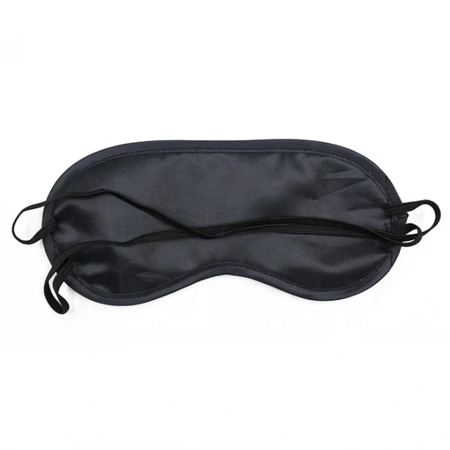プロモーション カスタムロゴ 柔らかくて快適な調節可能なストラップ ブラック スリープマスク