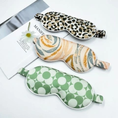 Customized Print Silky Satin Sleep Mask Double-Sided Satin Silk Blindfold for Eye Health Personalized Logo