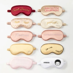 Customized Print Silky Satin Sleep Mask Double-Sided Satin Silk Blindfold for Eye Health Personalized Logo