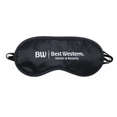 プロモーション カスタムロゴ 柔らかくて快適な調節可能なストラップ ブラック スリープマスク