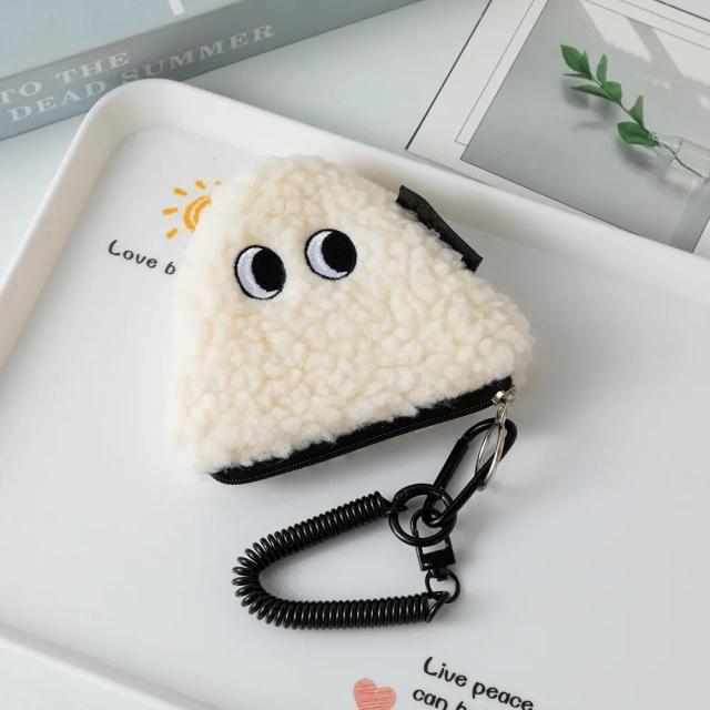Quality Custom Plush Coin Purses Wallet Zipper Coin Purses Plain Stuffed Toys with Keychain
