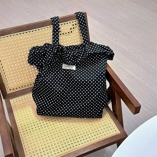 Korea INS Style Best Selling Women's Tote Bags Black White Wave Dot Single Shoulder Versatile Fashion Bags Straps