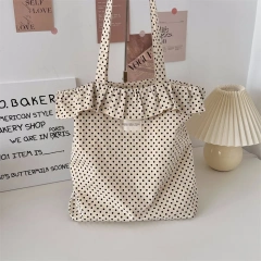 Korea INS Style Best Selling Women's Tote Bags Black White Wave Dot Single Shoulder Versatile Fashion Bags Straps