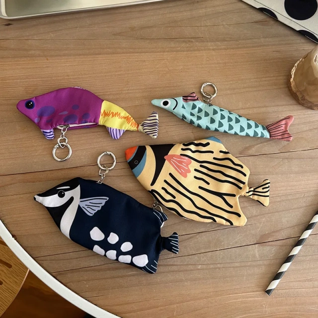 Fashion Storage Bag Creative Fish Design School Bag Pendant Funny Coin Purse