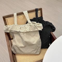 Korea INS Style Best Selling Women's Tote Bags Black White Wave Dot Single Shoulder Versatile Fashion Bags Straps