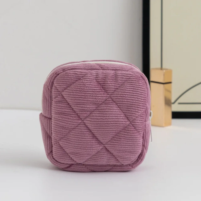 Zipper Small Storage Bag Striped Checkerboard Mini Change Purse Cosmetic Bag
