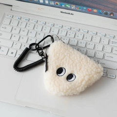 Quality Custom Plush Coin Purses Wallet Zipper Coin Purses Plain Stuffed Toys with Keychain