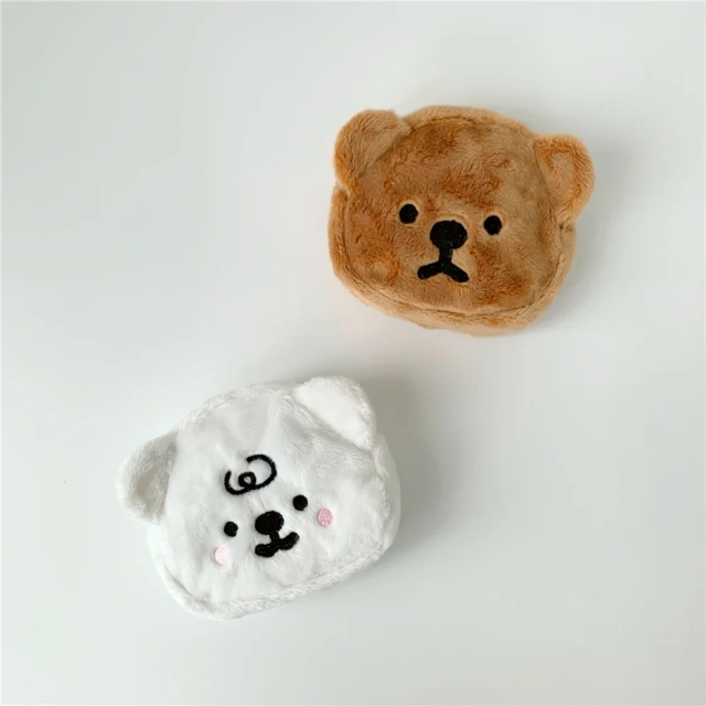 Adorable Furry Bear Coin Bag Girls Fashion Ladies Coin Purse Wallet Bag Colorful Women's plush coin purses