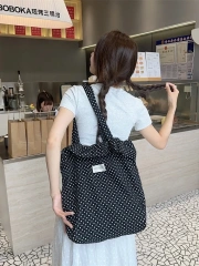 Korea INS Style Best Selling Women's Tote Bags Black White Wave Dot Single Shoulder Versatile Fashion Bags Straps