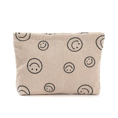 Corduroy Smiling Face Storage Bag Minimalist Handheld Bag For Women