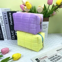 Large Capacity Creative Portable Storage Bag Solid Color Pencil Case for School