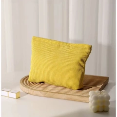 Hot Corduroy Fabric Makeup Bag Large Custom Travel Cosmetic Pouch Zipper Fashionable Beauty Case Makeup