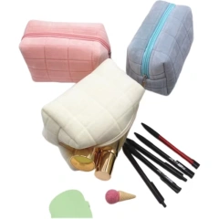 Large Capacity Creative Portable Storage Bag Solid Color Pencil Case for School