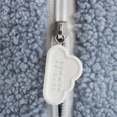 Summer Fluffy Makeup Bags Soft Beautiful Girls Blue Folding Teddy Cosmetic Pouch for Gift