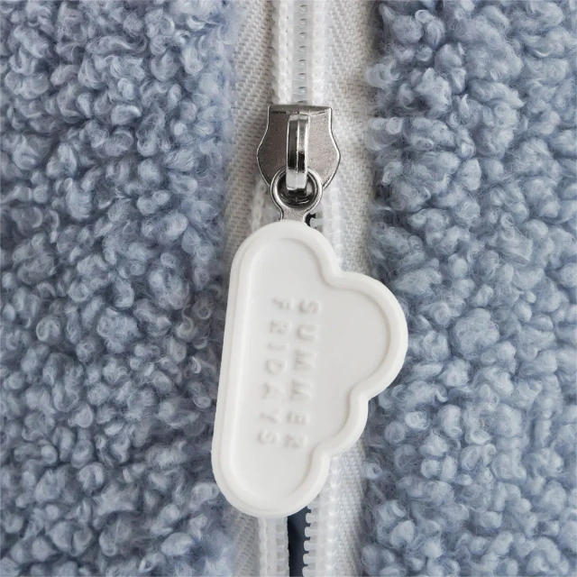 Summer Fluffy Makeup Bags Soft Beautiful Girls Blue Folding Teddy Cosmetic Pouch for Gift