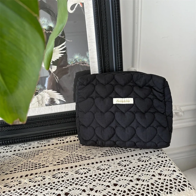 Quilting Pouch Toiletry Makeup Cosmetic Bag Custom Design Logo Printed Soft Zipper Organizer