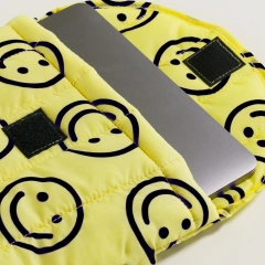 Fluffy Computer Bag Beige Quilted Puffy Laptop Sleeve 13 Inch Rectangle Quilted Carrying Case Laptop Cover for Women