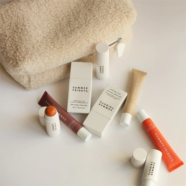 Summer Fluffy Makeup Bags Soft Beautiful Girls Blue Folding Teddy Cosmetic Pouch for Gift