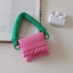 Korean Edition New Mini Fabric Handheld Small Bag Cute Mouth Red Packet Data Cable Earphone Storage protection pouch Bag