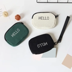 Customized Canvas Cosmetic Makeup Small Stand Organizer Portable Pouch