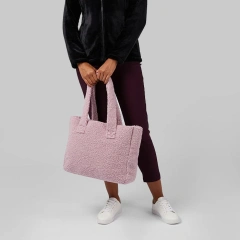 Warm Teddy Bag Custom Logo Soft Teddy Cloth Fleece Women Tote Bag