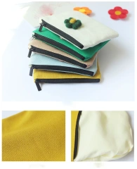 Flower girl mini wallet portable simple cute small coin purse travel student Cotton Canvas Sanitary napkins storage bag
