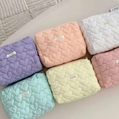 Quilting Pouch Toiletry Makeup Cosmetic Bag Custom Design Logo Printed Soft Zipper Organizer