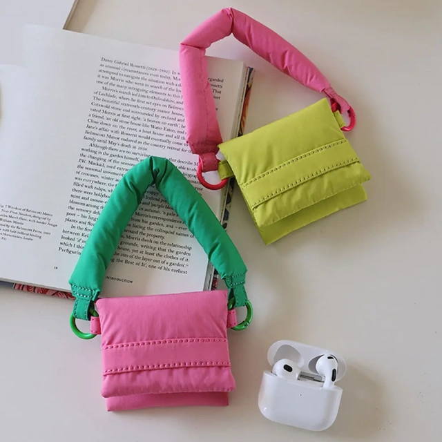 Korean Edition New Mini Fabric Handheld Small Bag Cute Mouth Red Packet Data Cable Earphone Storage protection pouch Bag