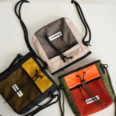 Hong Kong Style Neutral Collection Lady's New Fashionable Drawstring Shoulder Crossbody Bag Large Capacity Messenger Bag